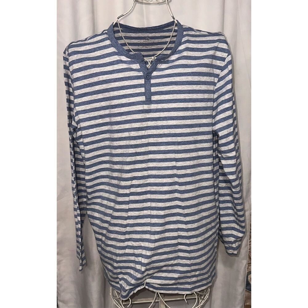 Nice David Archy Shirt Men's Large Gray Striped Casual Long Sleeve 100% Cotton M